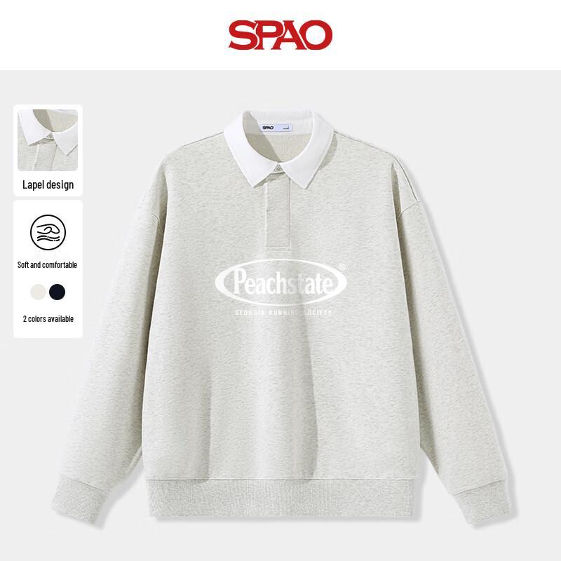 

SPAO Men s Heavyweight American Style Embroidered Pullover Sweatshirt XL