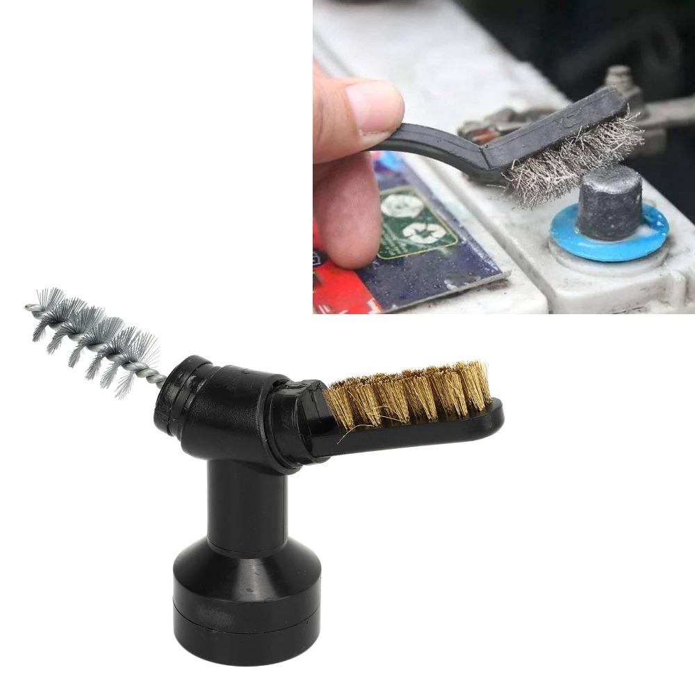 2PCS ABS Handle Battery Terminal Cleaner Hard/Soft Brush Car Battery Cleaning Tool  Auto Shop