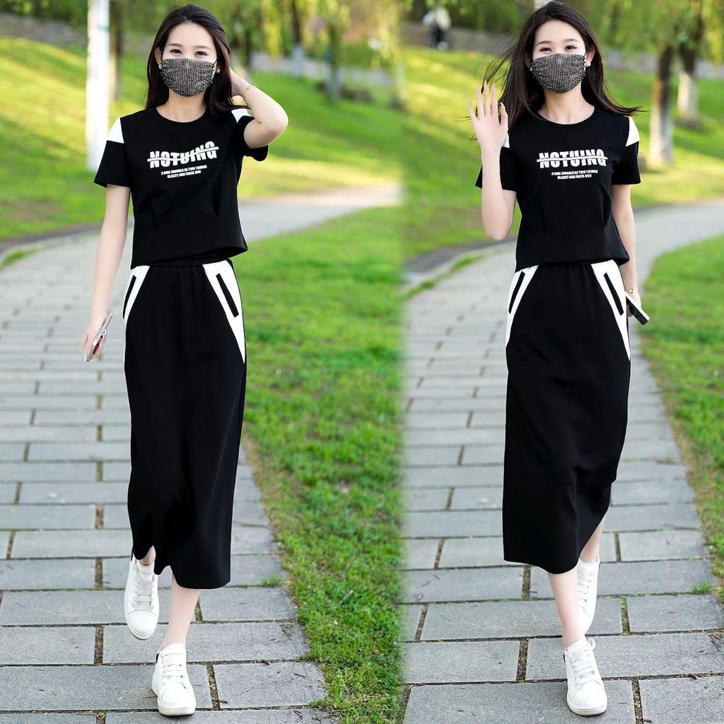 2026 Women's Chic Summer Sports Dress Suit - Age-Reducing Short Sleeve Skirt Two-Piece Set
