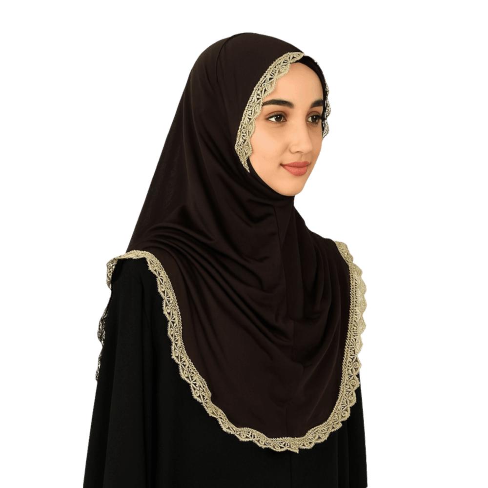 Long Hijabs Shawl Embroidered Lace Headscarf Fashion Wraps Shawl  Female