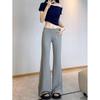 Frühlingsgraue Strick-Mikro-Flare Weitbeinige Hose – Lässig, Niedrige Taille, Damen-Jogginghose, Neuer Frühling/Sommer-Eingang.