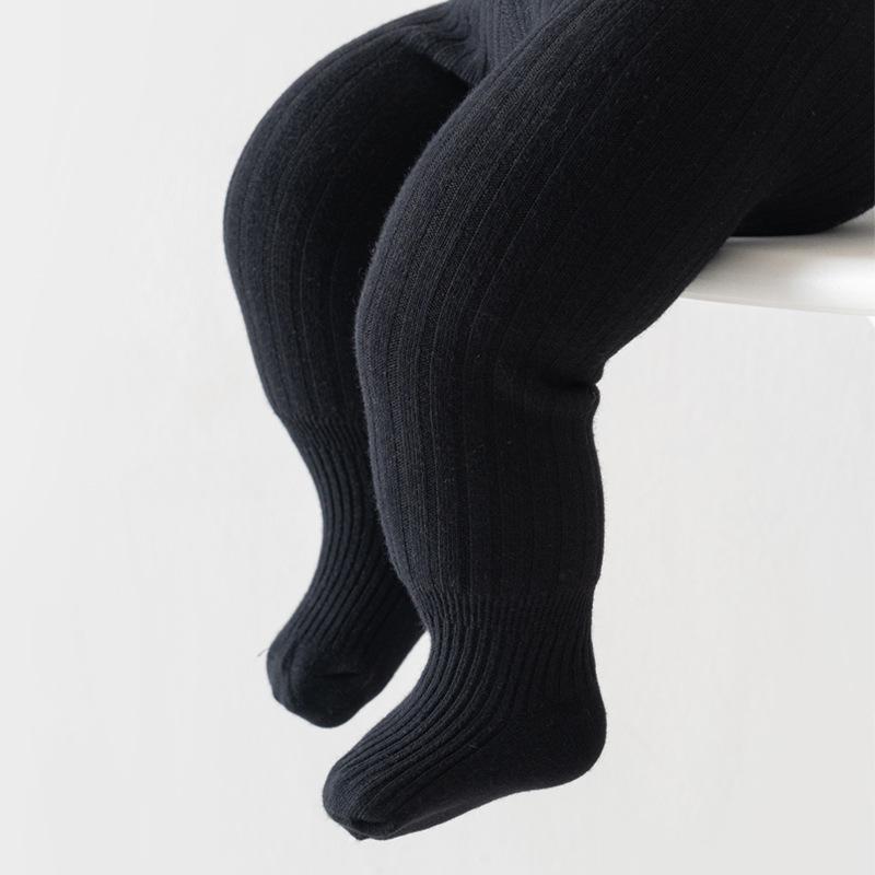 New Winter Girls' Velvet Tights: Thick, Vertical Stripe Base Layer Pants