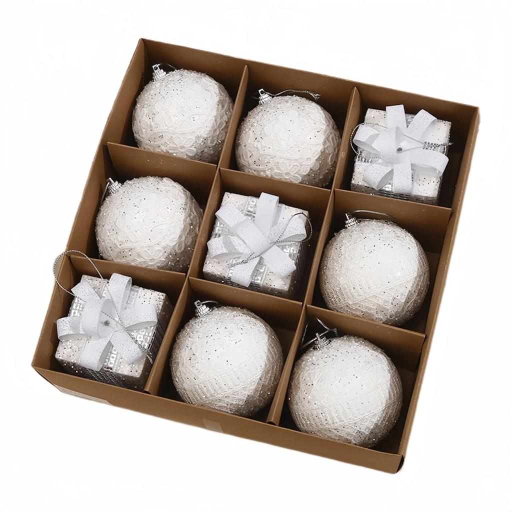 Christmas Party White Christmas Ornament Exquisite Decorations Harmonious Touch Lightweight Foam Shimmering Designs