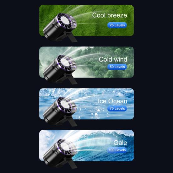 Portable Waist Clip Cooling Fan Speed Adjustable Fast Cooling USB Rechargeable Fan Low Noise Personal Air Conditioner for Outdoor Office Travel