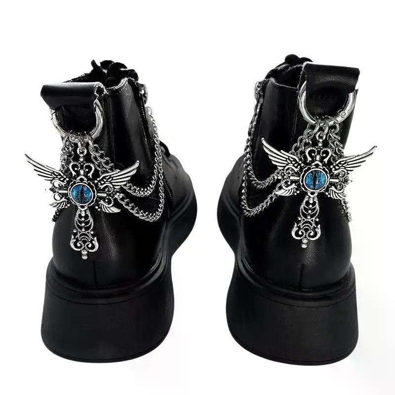 1pc Titanium Steel Shoe Chain Metal Entagram Pendant Women Shoes Decoration Accessories Boots Shoe Party Diy Jewelry