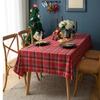 Tablecloth Yarn Red Checkered Festive Decorative Table Cloth American Fabric