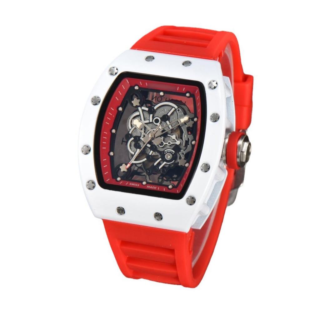 Herren Tonneau Quarz Sportuhr - Doppelseitiges Hohldesign