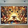 1 Universal Polyester Graduation Celebration Banner Background, Holiday Wall Decoration, Suitable for Home, Office, Outdoor