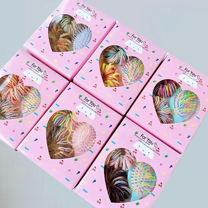 Colorful Hair Accessories Set For Children With Comb Rope Side Clip For School Kids Theme Event Dressingup Hair For Todd