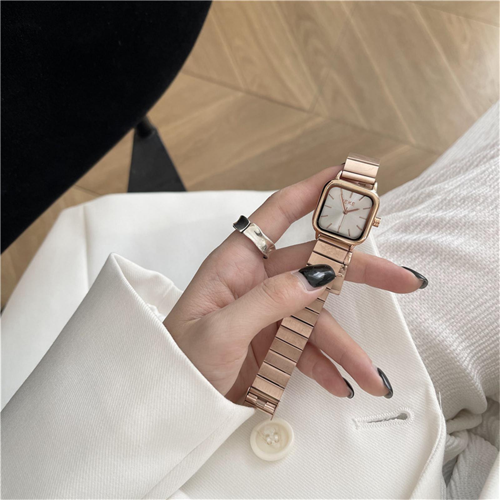 

Женские модные кожаные часы One Size розового золота