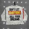 Cross-border beauty tide MIXED EMOTION retro style letter printing casual versatile long-sleeved men and women the same style