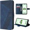 Protective Case - Booling - Samsung Galaxy A14/a14 5g - Pu Leather - Navy Blue - Embossed Pattern
