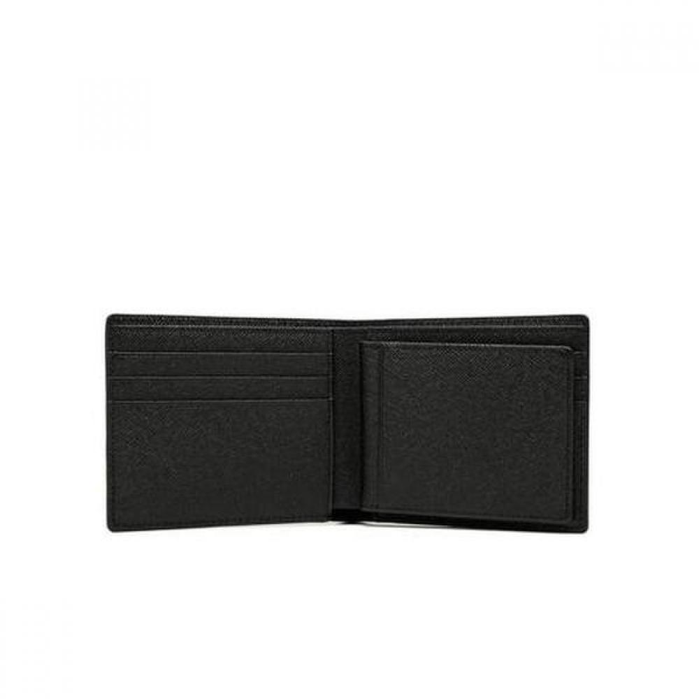 Daks Black Leather Dd Pattern Wallet Dbwa0e123