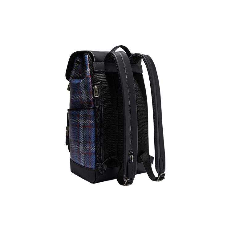 New COACH Track Canvas With Calfskin Storage Bag Backpack Tubas Men's Marine Blue CH102-QBNI9