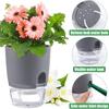 Transparent Double Layer Plastic Flower Pot Self Watering Flowerpot Cotton Rope Watering Small Plant Pot with Injection Port