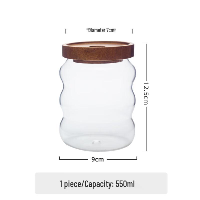 High Borosilicate Glass Storage Jar with Acacia Press Lid