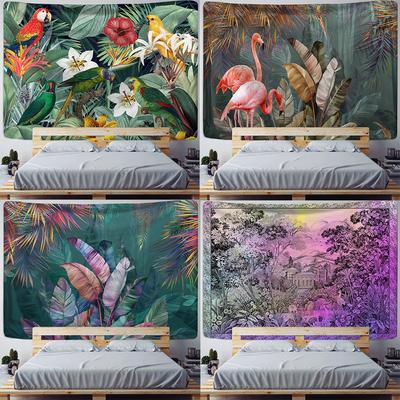 Tapestry Plant Series Printed Home Hanging Fabric Wall Hanging Beach Towel Beach Sitting Blanket