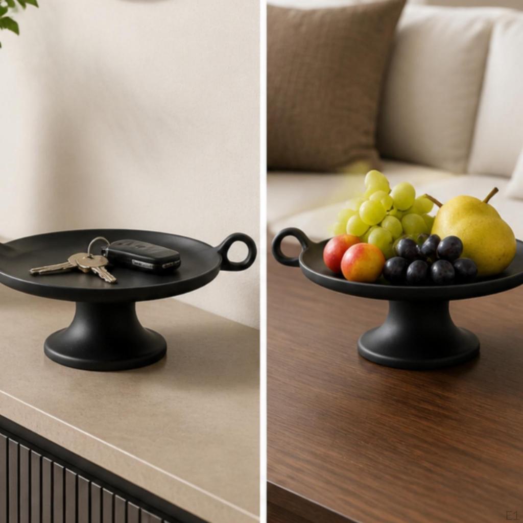 Pedestal Tray with Handles Large Serving Dish Minimalist for Hosts