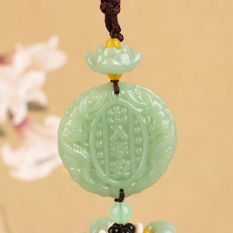 Ciondoli per Auto in Giada Verde Sintetica Ciondoli per Auto Decorazioni Ciondoli di Sicurezza Regali