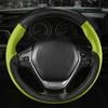 DIY Car Braid On Steering Wheel Cover Soft Fiber Leather Braid On the Steering-wheel of Car Protector Stitching Color