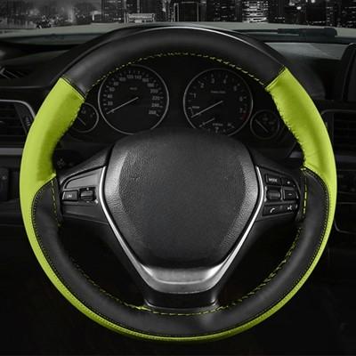 DIY Car Braid On Steering Wheel Cover Soft Fiber Leather Braid On the Steering-wheel of Car Protector Stitching Color