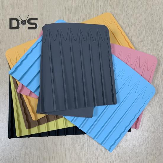 Food Grade Draining Mat Flexible Anti Scratch Kitchen Self Draining Silicone Drying Mat Home Supplies