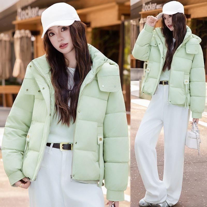 Plus Size Women Short Padded Jacket Winter Loose Hooded Warm Coat Casual Outwear
