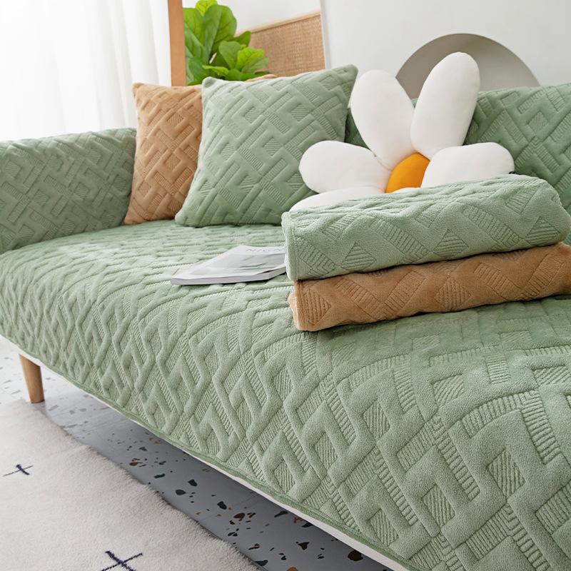 Winter Thickened Cotton Padded Plush Sofa Cushion Anti-Slip Cover Cloth Four Seasons Universal All-Inclusive Sofa Cover