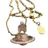 Empress Dowager Starry Sky Globe Necklace: Women's European & American Design with 3D Enamel Planets.