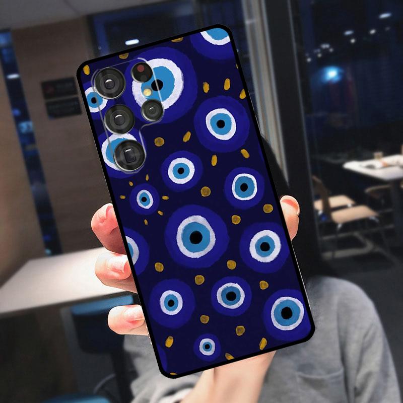 Evil Eye Lucky Eye Blue Cover For Samsung Galaxy S25 S24 S21 S22 S23 Ultra S9 S10 Plus S24 FE S21 FE Phone Case