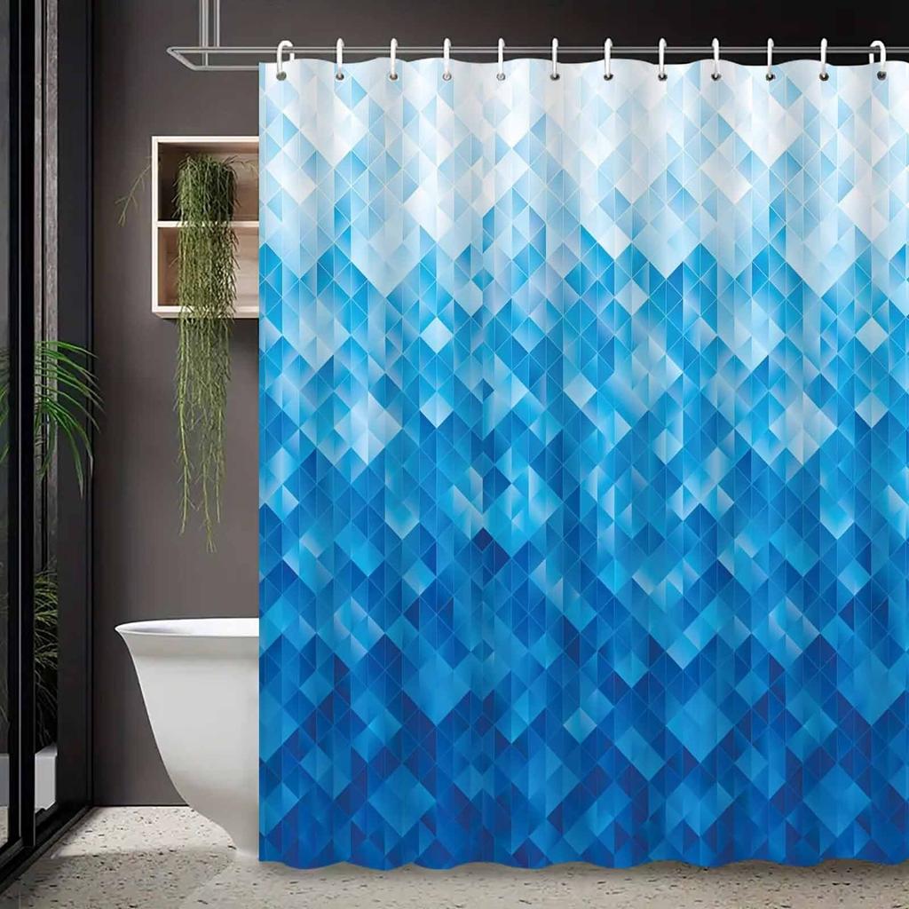 Nordic gradient geometric pattern Shower Curtain Washable Dirt-Resistant Shower Head waterproof Polyester Bath Curtain