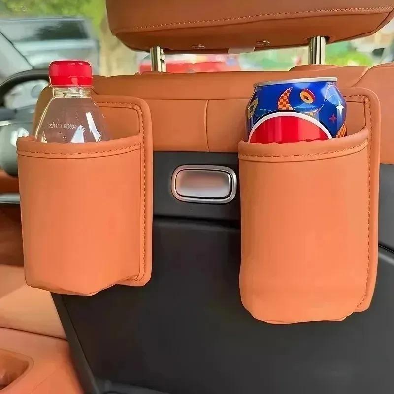 Leather Car Cup Holder Car Trash Can Door Side Seat Back Storage Bag Multifunctional Vehicle Umbrella Storage Box Organizer
