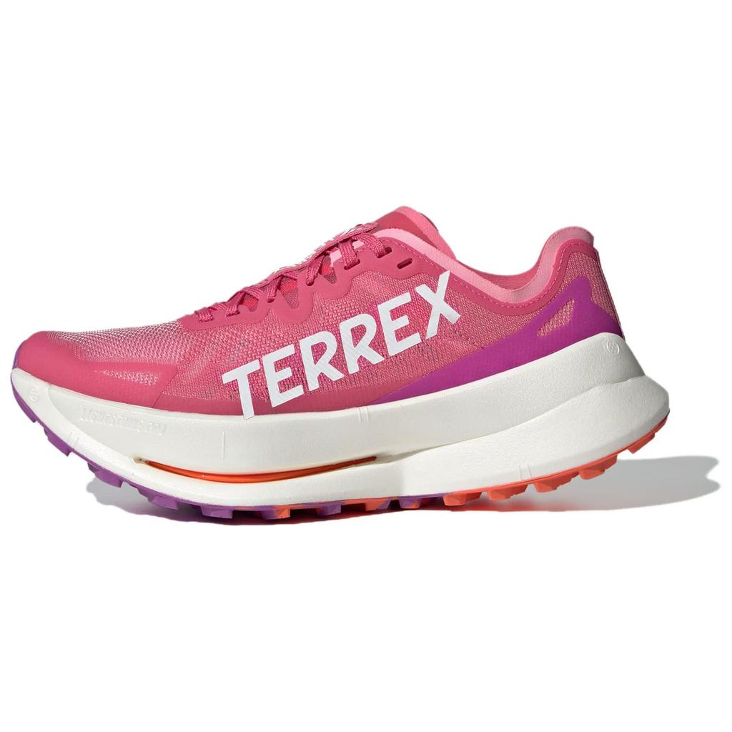Adidas Terrex Agravic Speed Comfortable Versatile Non-Slip Durable Low-Top Trail Running Shoes Women Sneakers Pink Purple White IG8850