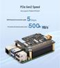 Raspberry Pi5 Dual-Channel PCIe HAT Expansion Board with Stackable 16P FFC Interface and GPIO Access.