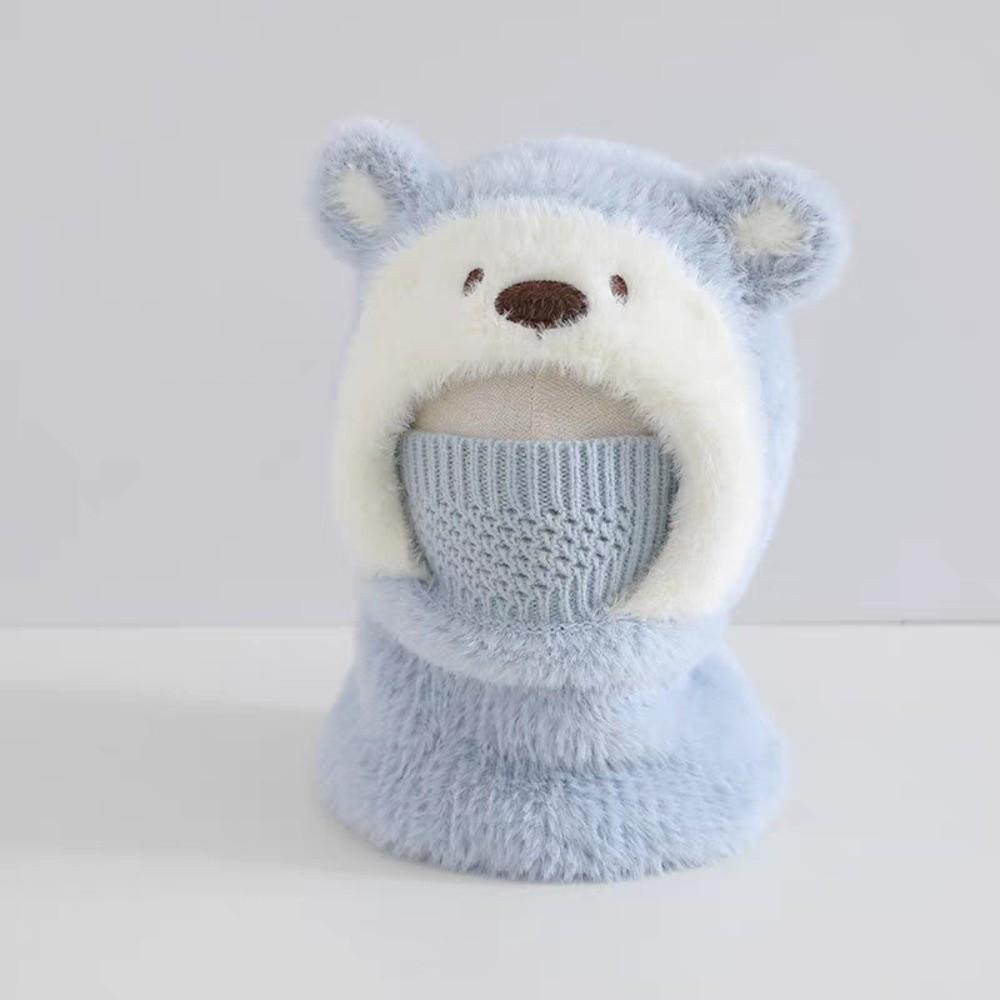 Polyester Integrated Scarf Mask Ear Protection Thick Warm Earflap Hat Outdoor Play