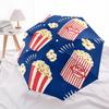 1pc Popcorn Pattern Automatic Folding Umbrella - Compact 8-Rib Design, Durable Plastic & Iron, Lightweight for Outdoor Daily Use149
