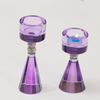 Crystal Candlestick Purple Transparent Candle Holder Aromatherapy Base Geometric Crystal Candelabros Wedding Table Decoration
