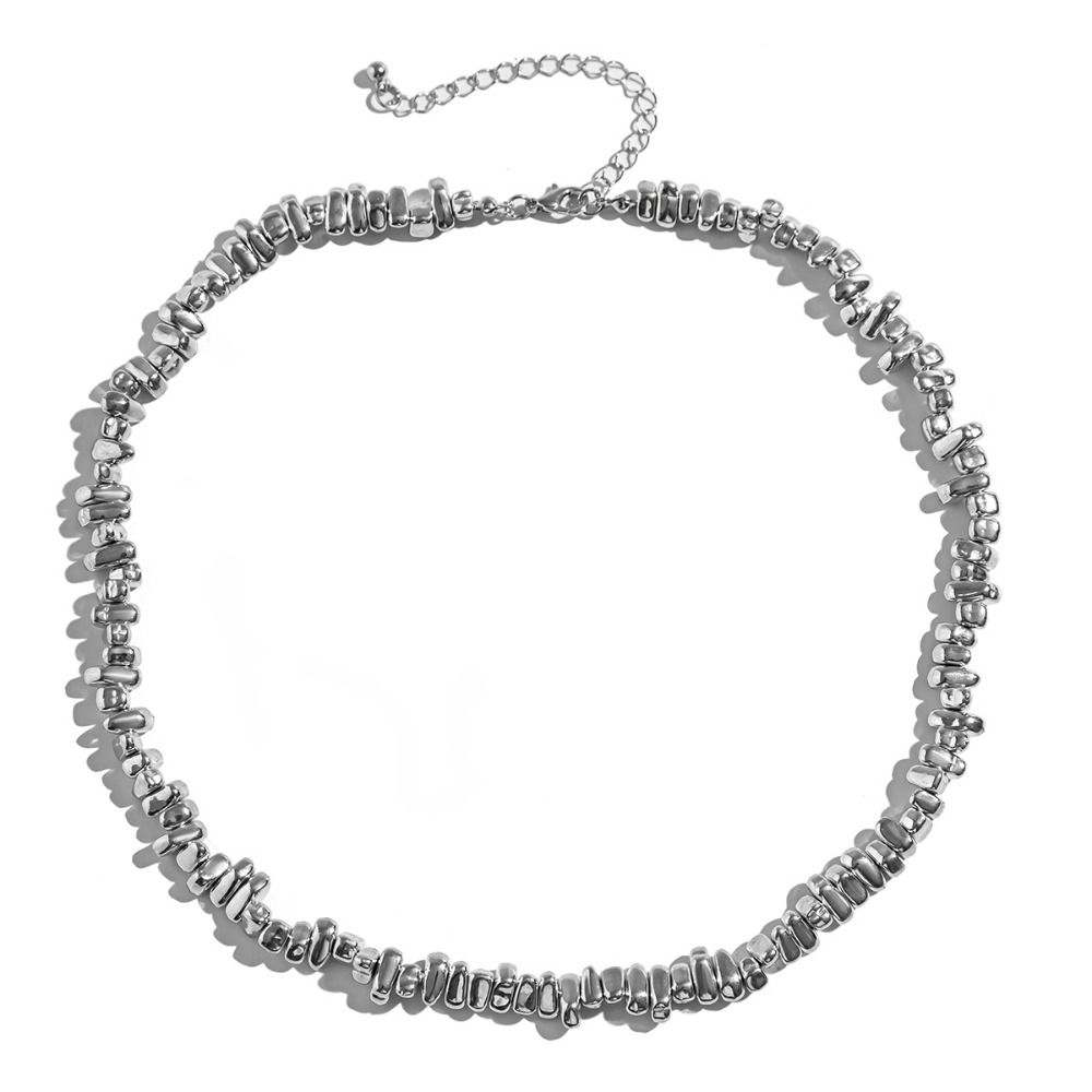 Irregular Cross Pendant Choker Creative Collarbone Chain Simplicity CCB Beads Chain  Men