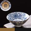 Modro-biela kónická čajová šálka - Ručne maľovaný keramický kalich na saké/čaj, Starožitný porcelánový čajový set Gongfu, Stolový riad s dvojakým použitím