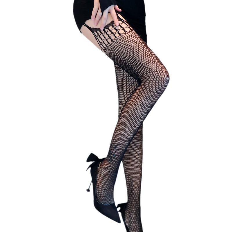 Sexy  y  stockings open crotch suspenders free stockings mesh hollow perspective stockings