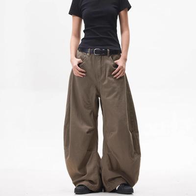 Unisex Retro 3D Silhouette Scimitar Jeans - Spring/Autumn Loose-Fit Versatile Pants
