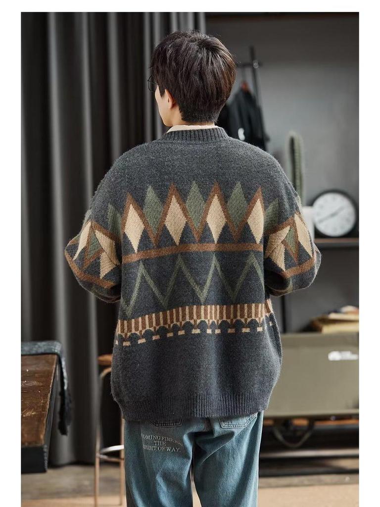 2025 Unisex Hong Kong Stil Locker Gestrickter Cardigan - Herbst/Winter Trendige Jacke für Herren & Damen