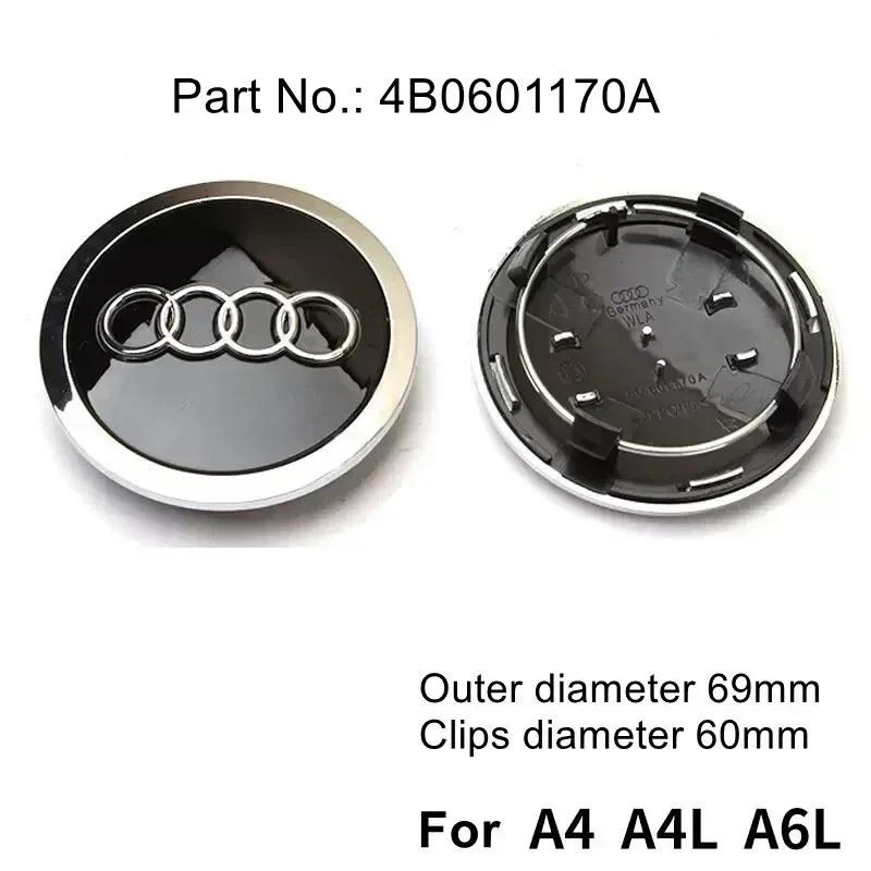 For Audi B5 Hub Caps Hot For Audi 4pcs 60/ 61/68/69mm Audi wheel hub center cover wheel badge is suitable for Audi TT RS A3A4A5A7A8S5 S6