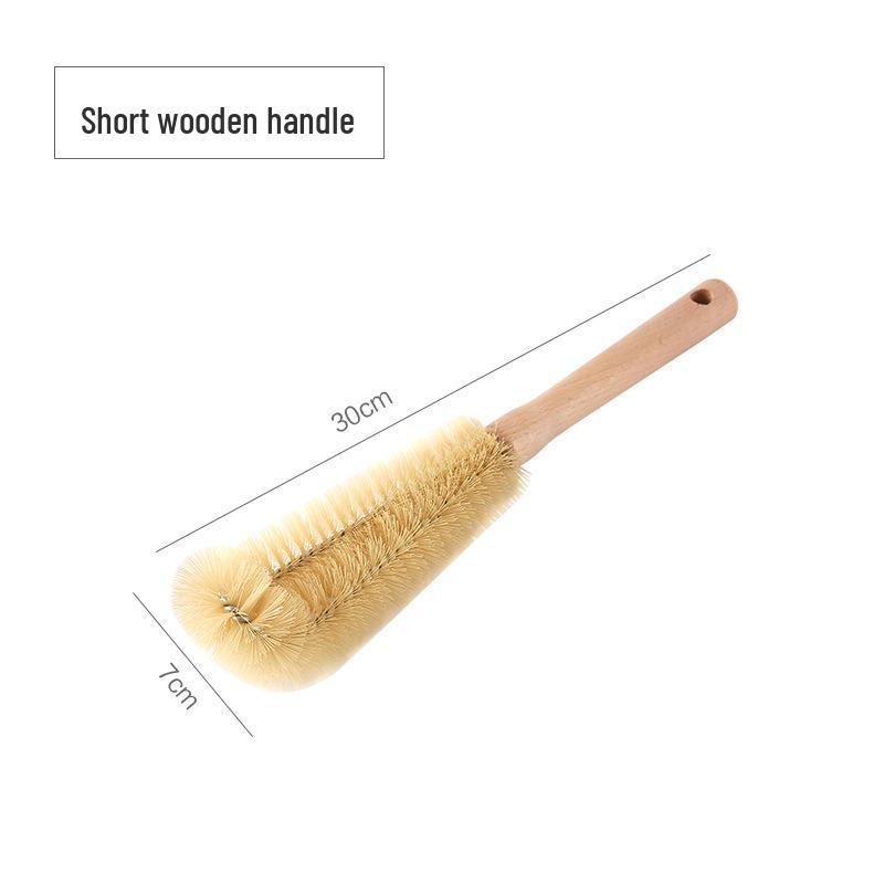 Long Wooden Handle Multifunctional Cup Cleaning Brush for Kitchen, Glasses, Insulated Cups, and Baby Bottles