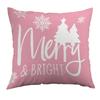 Christmas Pink Set Pillow Case Home Decoration Sofa Cushion Linen Nordic Snowman Elk Bedside Pillow Case