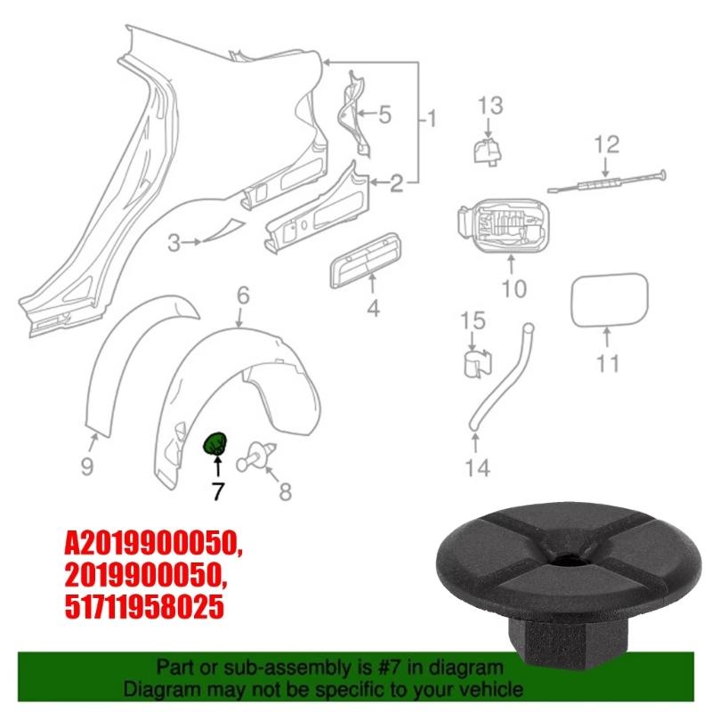 Threadless Plastic Screws For W201 W124 Quick Installation Automotive Fasteners Durablity Lightweight Car Interior Clips