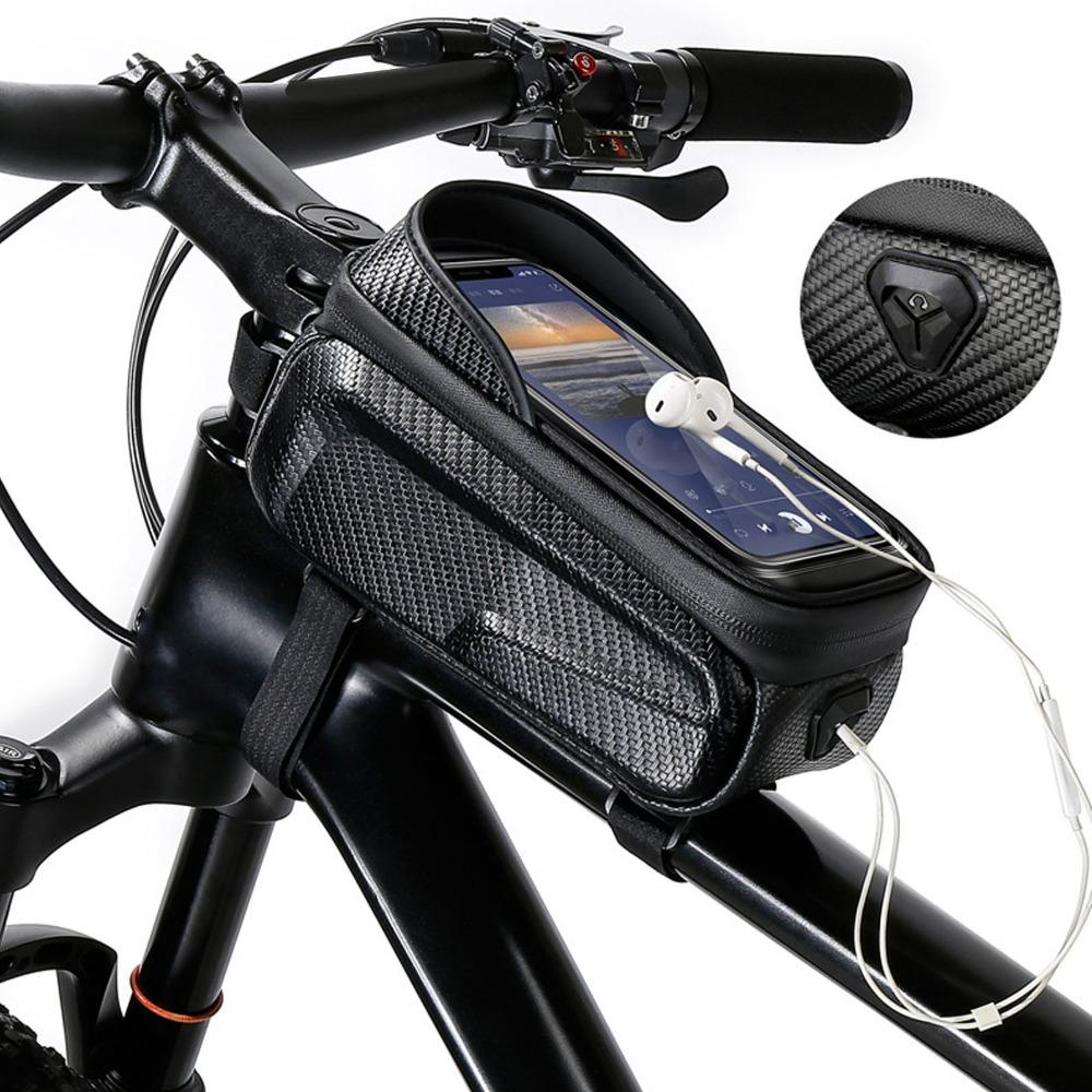 EVA,TPU Bike Front Frame Bag Rainproof Bike Bag Top Tube  Phone Viewing During Cycling