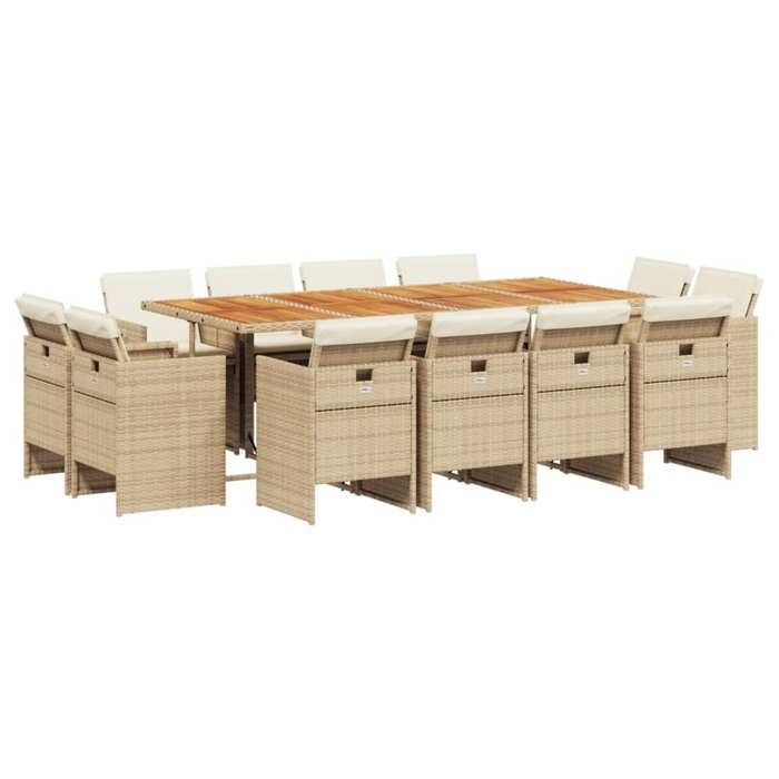 VidaXL Ensemble à manger de jardin et coussins 13 pcs beige 3277815