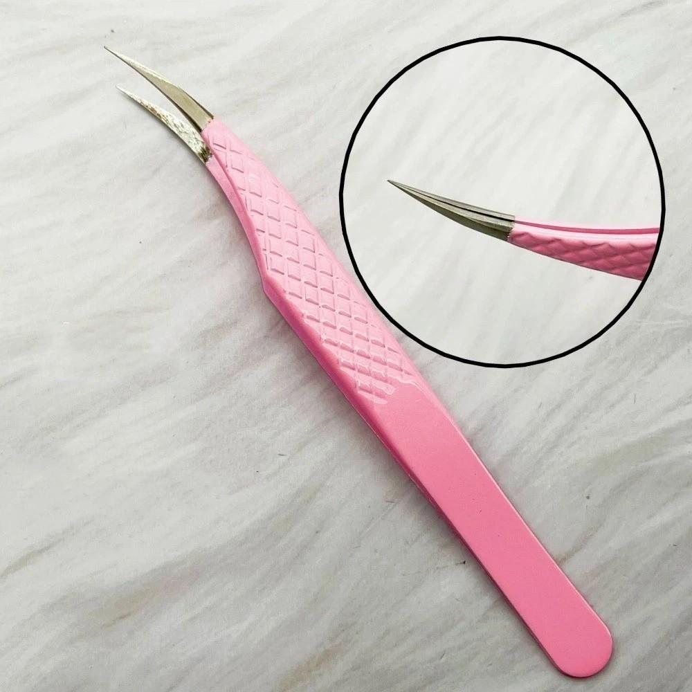 Anti-static Eyelash Extension Tweezer Stainless Steel Fiber Tip Makeup Tool Beauty Salon
