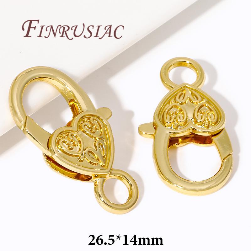 Wholesale 18K Real Gold Plated Lobster Clasps Necklace Bracelet Connector End Buckle For DIY Jewelry Making Supplies Accessories